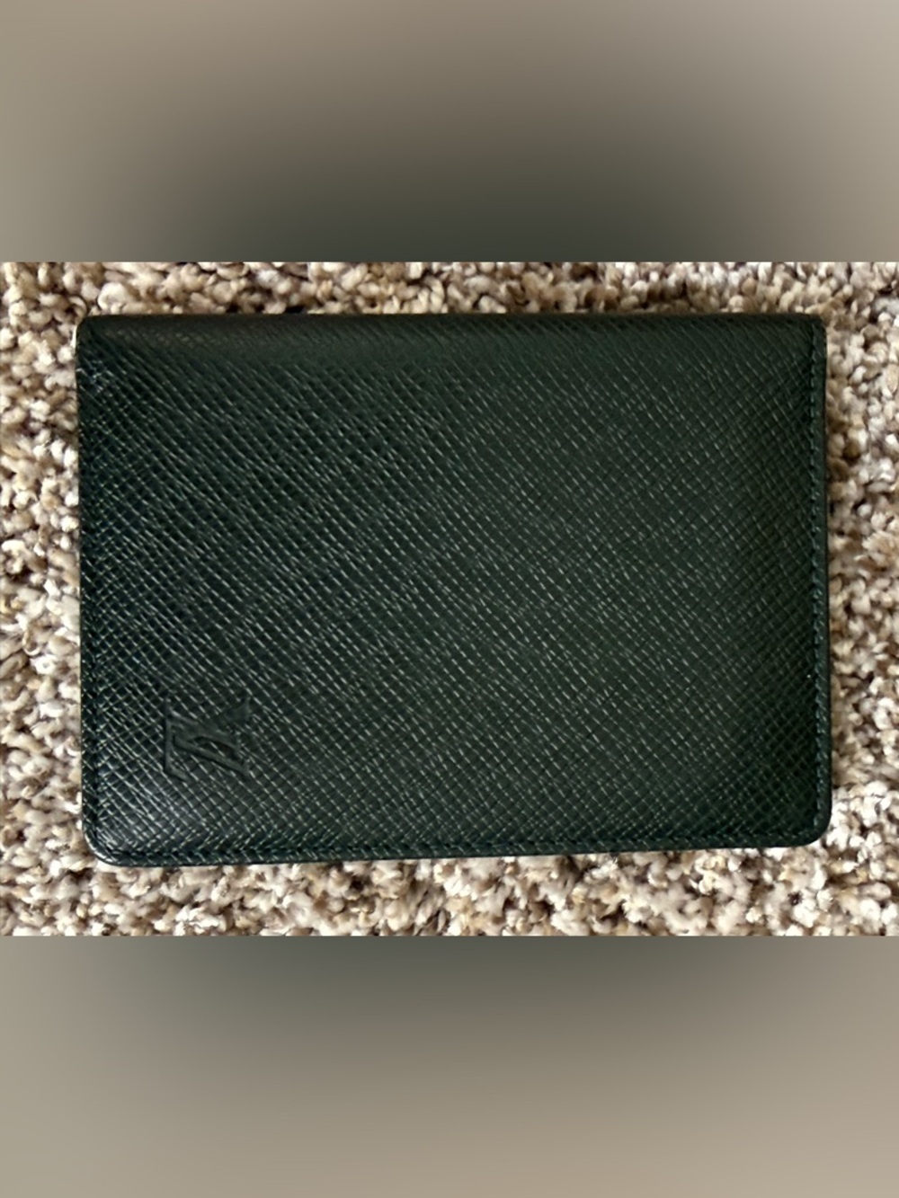 Men's Textured Leather Wallet - Dark Green
